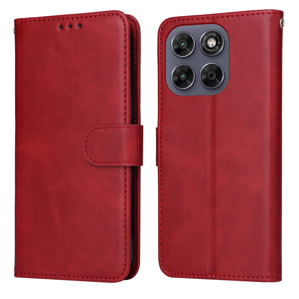 (Red) Phone Cover For Motorola Moto G77 5G / Motorola Moto G67 5G Case Wallet Pu Leather Folio Flip Phone Red 6914299397243