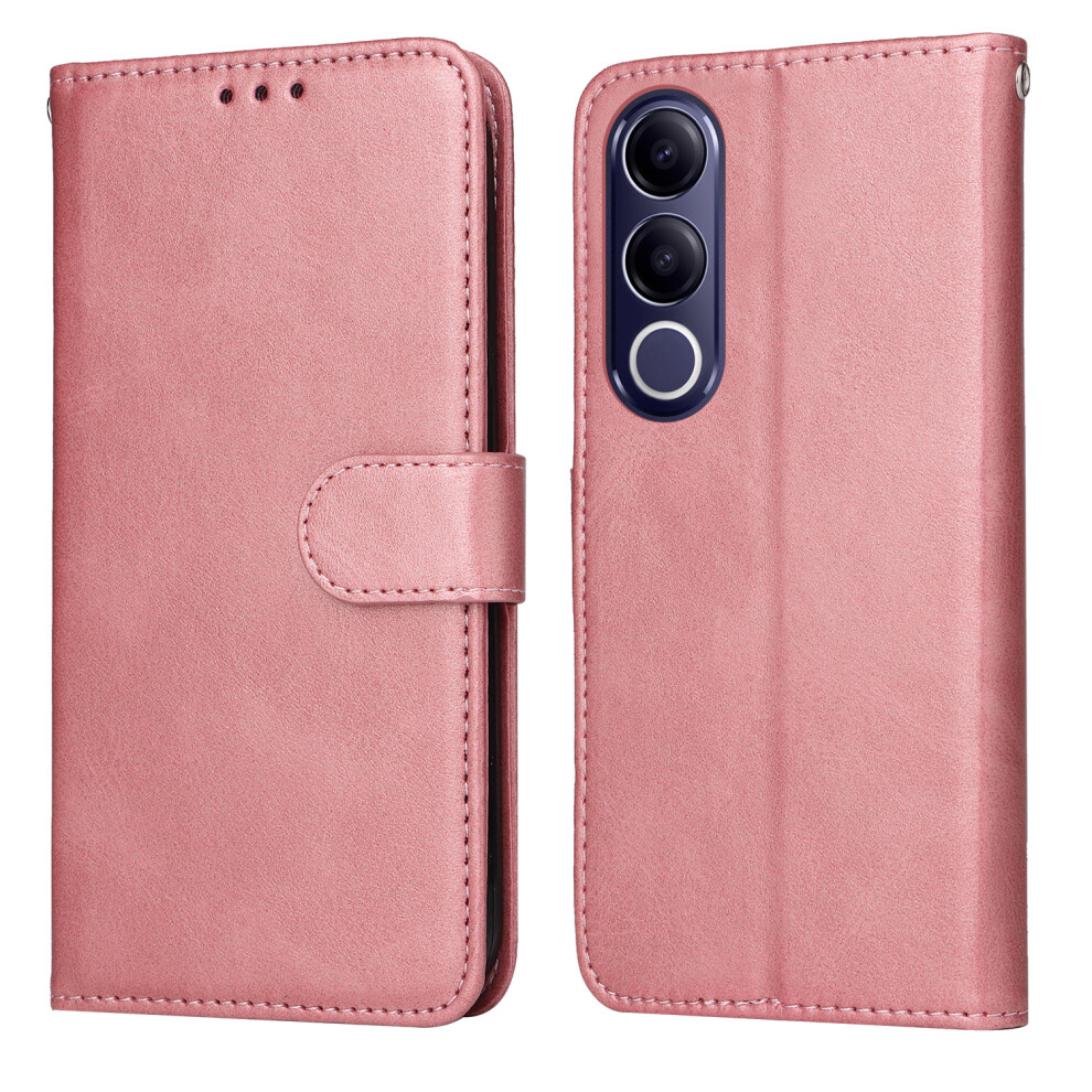 (Pink) Phone Cover For Vivo V70 Fe 5G Case Wallet Pu Leather Folio Flip Phone Cover Pink 6914290825707