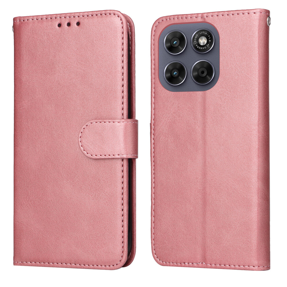 (Pink) Phone Cover For Motorola Moto G77 5G / Motorola Moto G67 5G Case Wallet Pu Leather Folio Flip Phone Pink 6914296122718