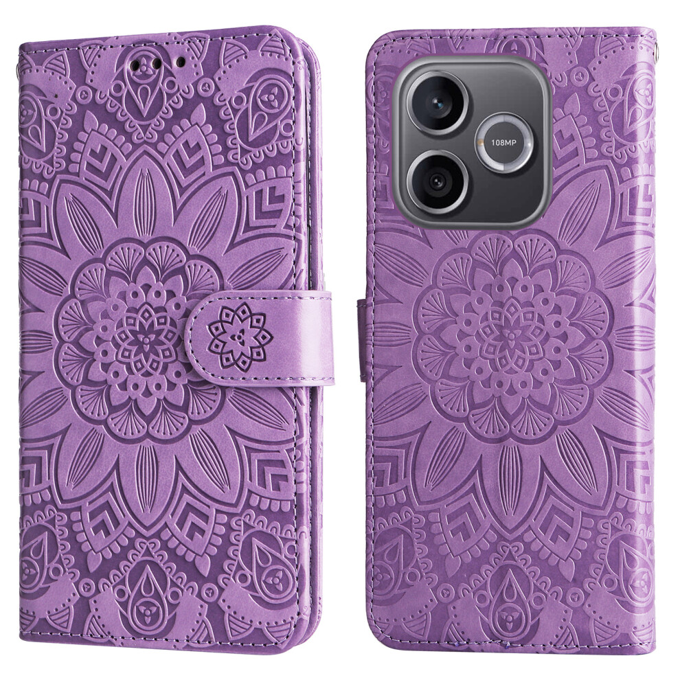 (Purple) Phone Cover For Honor 600 Lite 5G Case Sunflower Imprint Leather Wallet Phone Cover Purple 6914298840832
