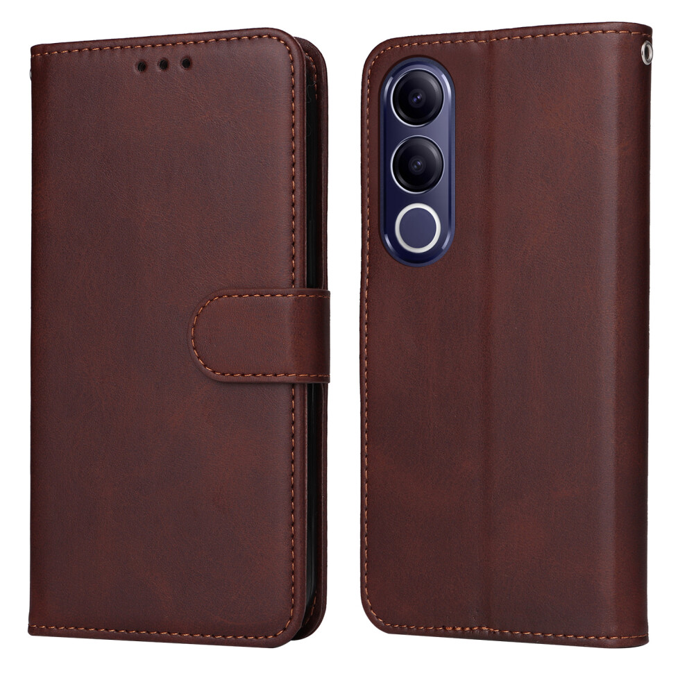 (Brown) Phone Cover For Vivo V70 Fe 5G Case Wallet Pu Leather Folio Flip Phone Cover Brown 6914294413757