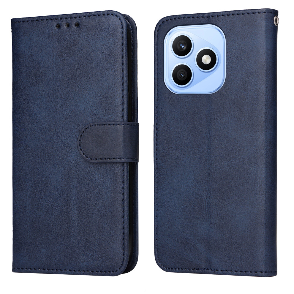 (Blue) Phone Cover For Honor X8d 4G Case Wallet Pu Leather Folio Flip Phone Cover Blue 6914292777554