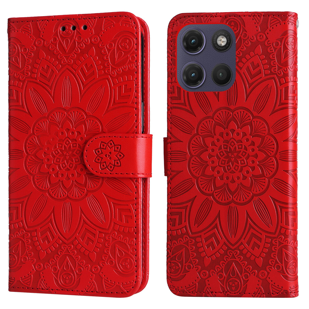 (Red) Phone Cover For Motorola Moto G17 Power 4G / G17 4G / G15 4G / G15 Power 4G Case Sunflower Imprint L Red 6914296441154
