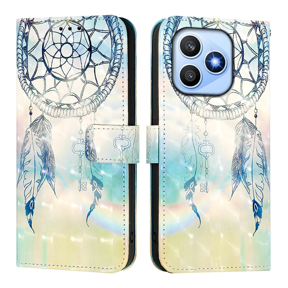 (Dream Wind Chime) Phone Cover For Honor X8d 4G Leather Case Pattern Printing Wallet Stand Mobile Cover With Strap 6914296823738