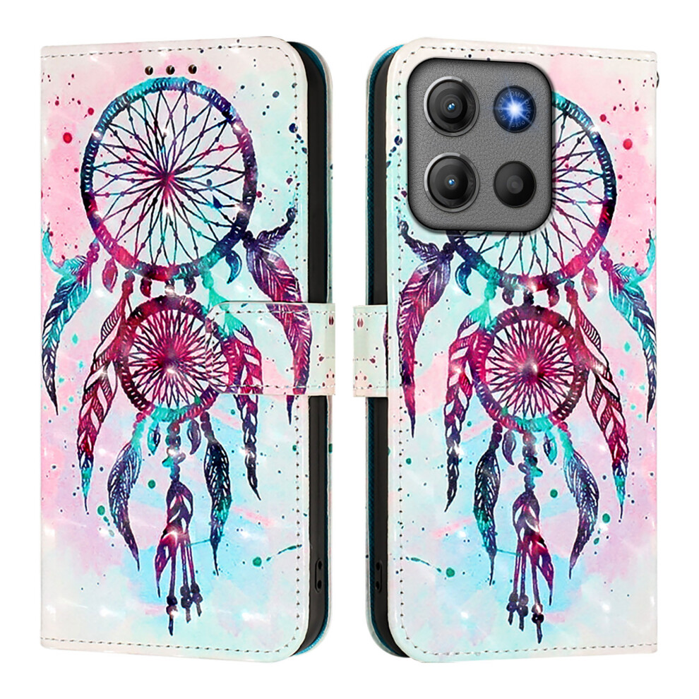 (Colorful Wind Chime) Phone Cover For Motorola Moto G17 Power 4G / G17 4G / G15 4G / G15 Power 4G Leather Case Pattern Pri 6914295544283