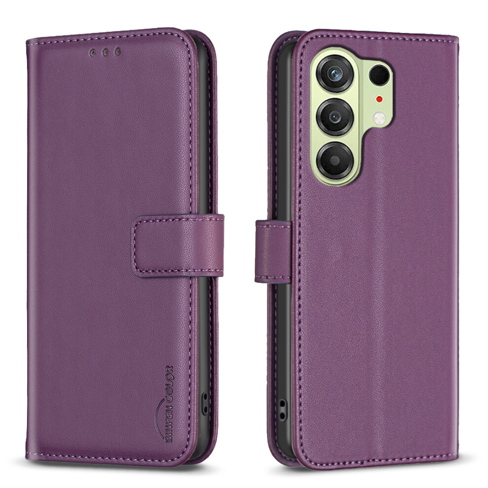 (Dark ) Phone Cover For Tecno Camon 50 4G Bf17 Phone Case Wallet Folio Flip Leather Cover Purple 6914299996729