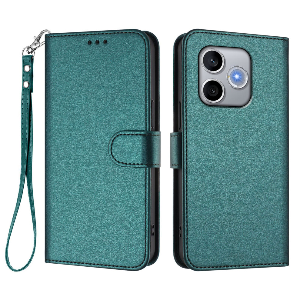 (Green) Phone Cover For Honor 600 Lite 5G Leather Case Wallet Stand Phone Cover With Wrist Strap Green 6914299606161