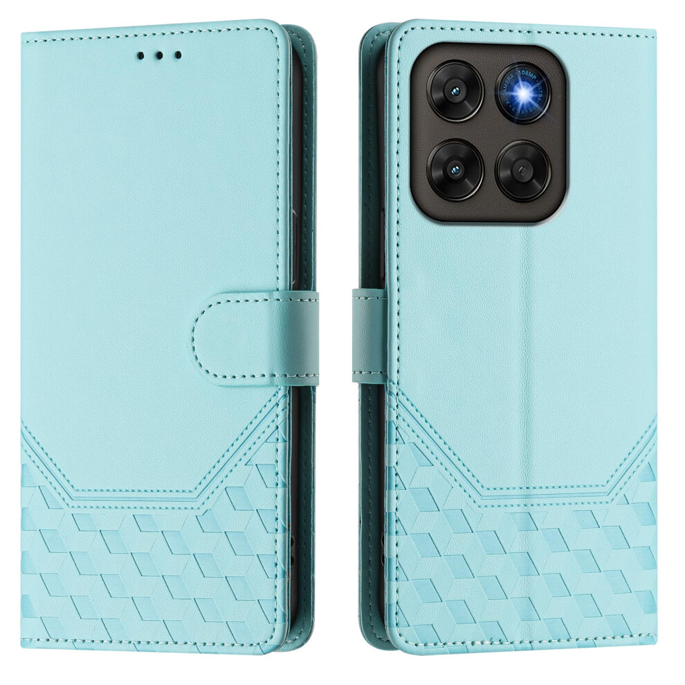 (Mint ) Phone Cover For Motorola Moto G77 5G / Motorola Moto G67 5G Case Imprinted Honeycomb Rfid Blocking L Green 6914298631454