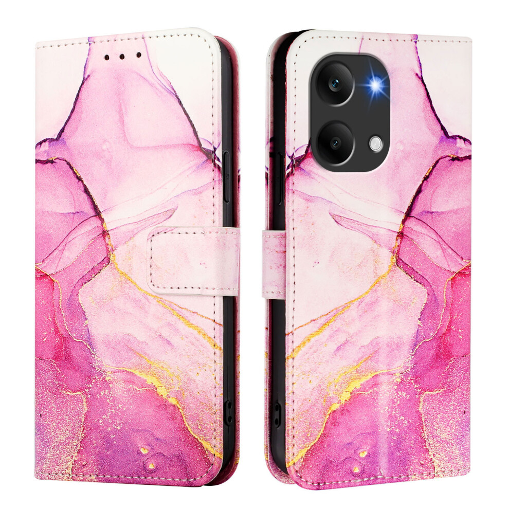 (Pink / Purple / Gold Ls001) Phone Cover For Xiaomi Poco X8 Pro Max 5G / Xiaomi Redmi Turbo 5 Max 5G Case With Strap Marble Patte Pink,Gold,Purple 6914296770445
