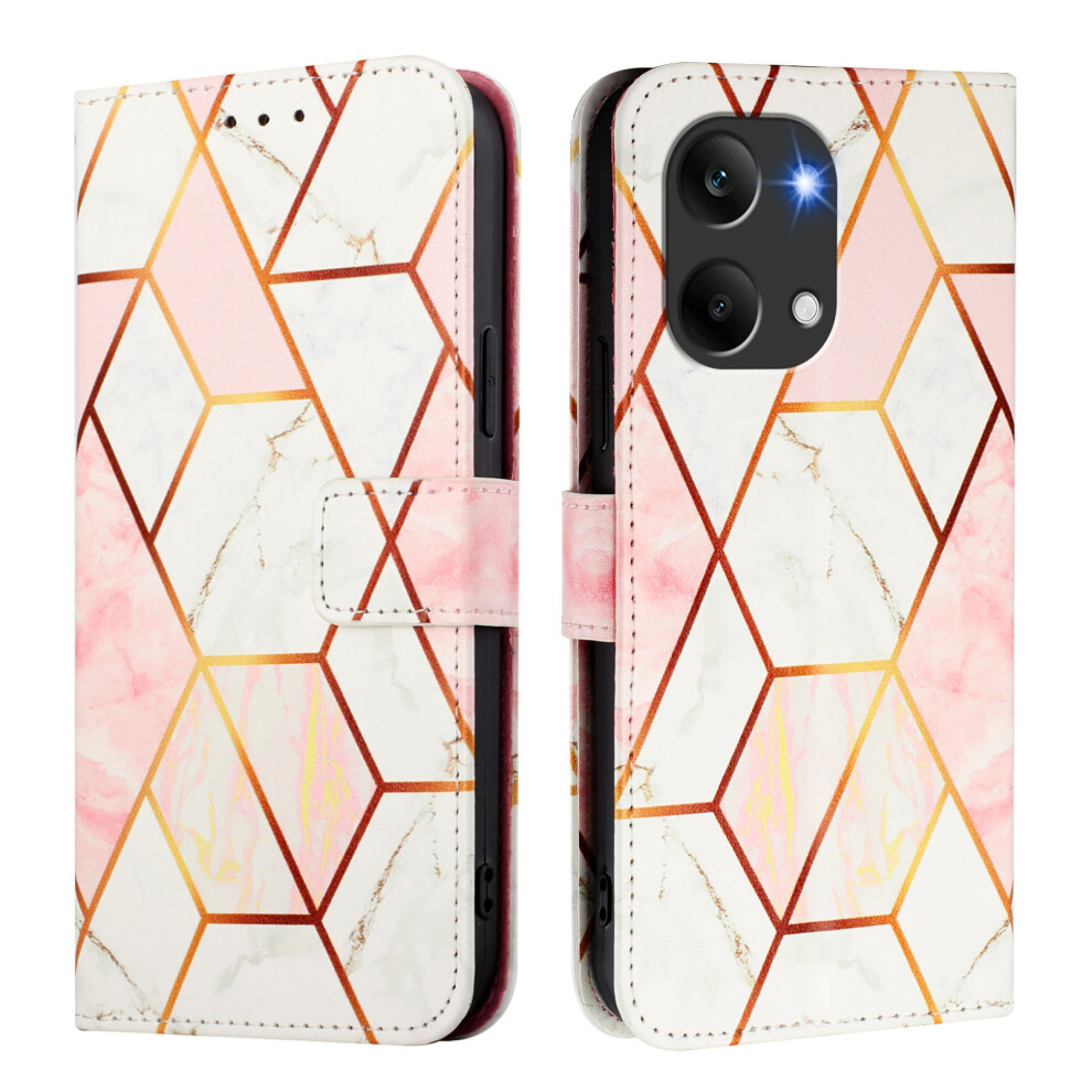 (Pink / White Ls002) Phone Cover For Xiaomi Poco X8 Pro Max 5G / Xiaomi Redmi Turbo 5 Max 5G Case With Strap Marble Patte Pink,White 6914295898393
