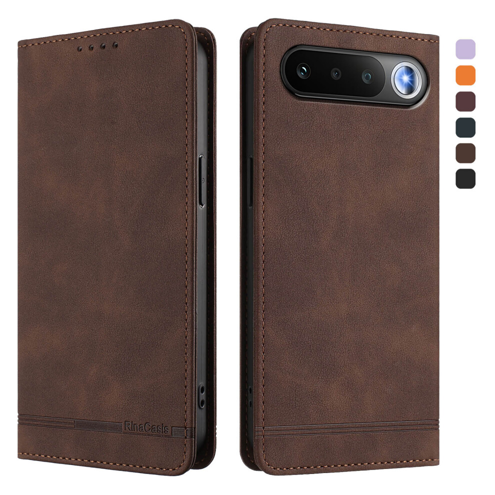 (Brown) Phone Cover For Realme 16 5G Case Rinacasis Rc23 Rfid Blocking Wallet Stand Pu Leather Phone Cover Brown 6914294456501