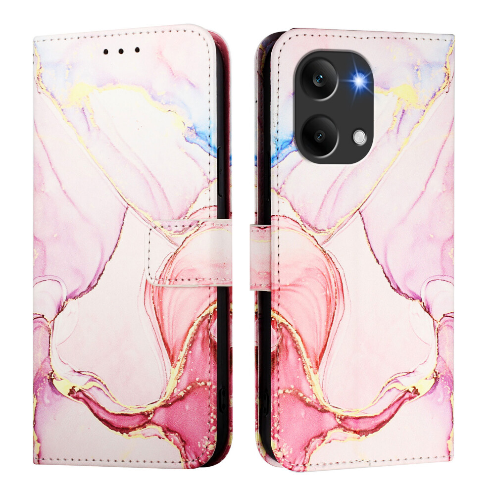 (Rose Ls005) Phone Cover For Xiaomi Poco X8 Pro Max 5G / Xiaomi Redmi Turbo 5 Max 5G Case With Strap Marble Patte Gold 6914290358496