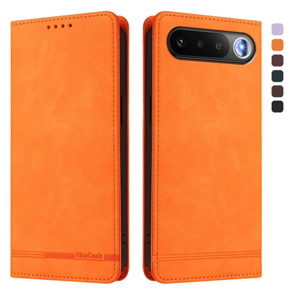 (Orange) Phone Cover For Realme 16 5G Case Rinacasis Rc23 Rfid Blocking Wallet Stand Pu Leather Phone Cover Orange 6914296934403