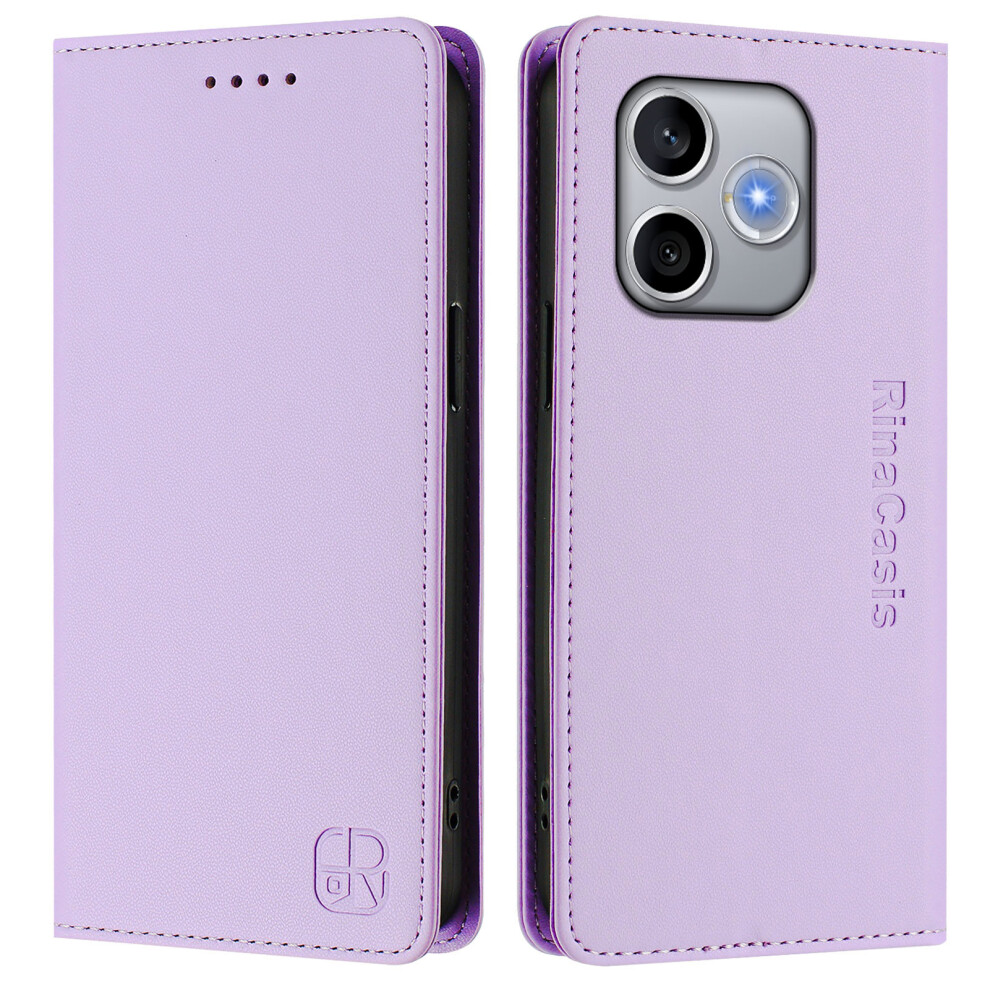 (Light ) Phone Cover For Honor 600 Lite 5G Rinacasis Rc01 Leather Case Phone Cover With Rfid Blocking Wallet Purple 6914295200288