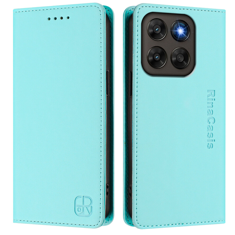 (Mint ) Phone Cover For Motorola Moto G77 5G / Motorola Moto G67 5G Rinacasis Rc01 Leather Case Phone Cover Green 6914299794134