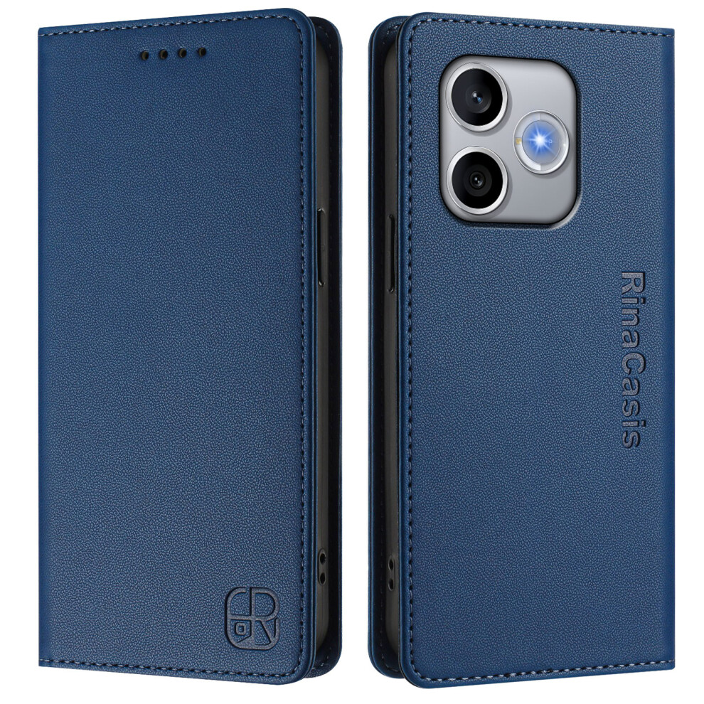 (Dark ) Phone Cover For Honor 600 Lite 5G Rinacasis Rc01 Leather Case Phone Cover With Rfid Blocking Wallet Blue 6914295114103