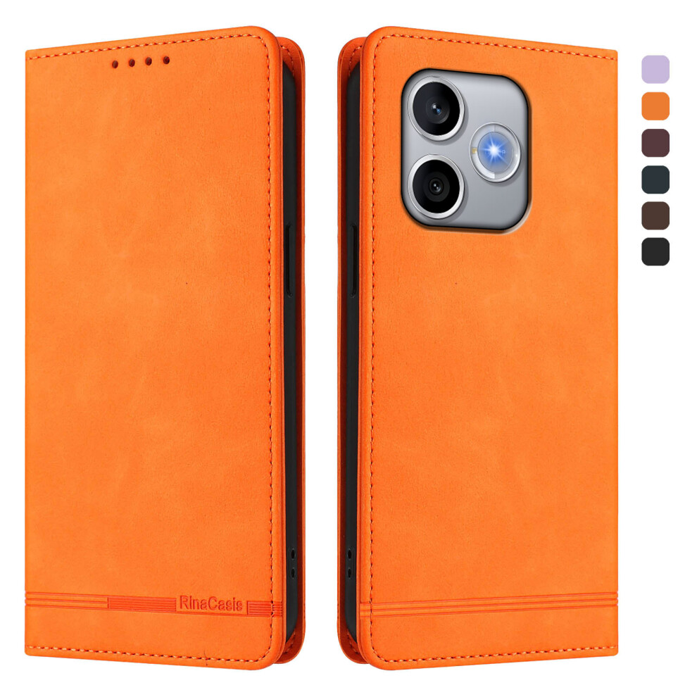 (Orange) Phone Cover For Honor 600 Lite 5G Case Rinacasis Rc23 Rfid Blocking Wallet Stand Pu Leather Phone Co Orange 6914291505219