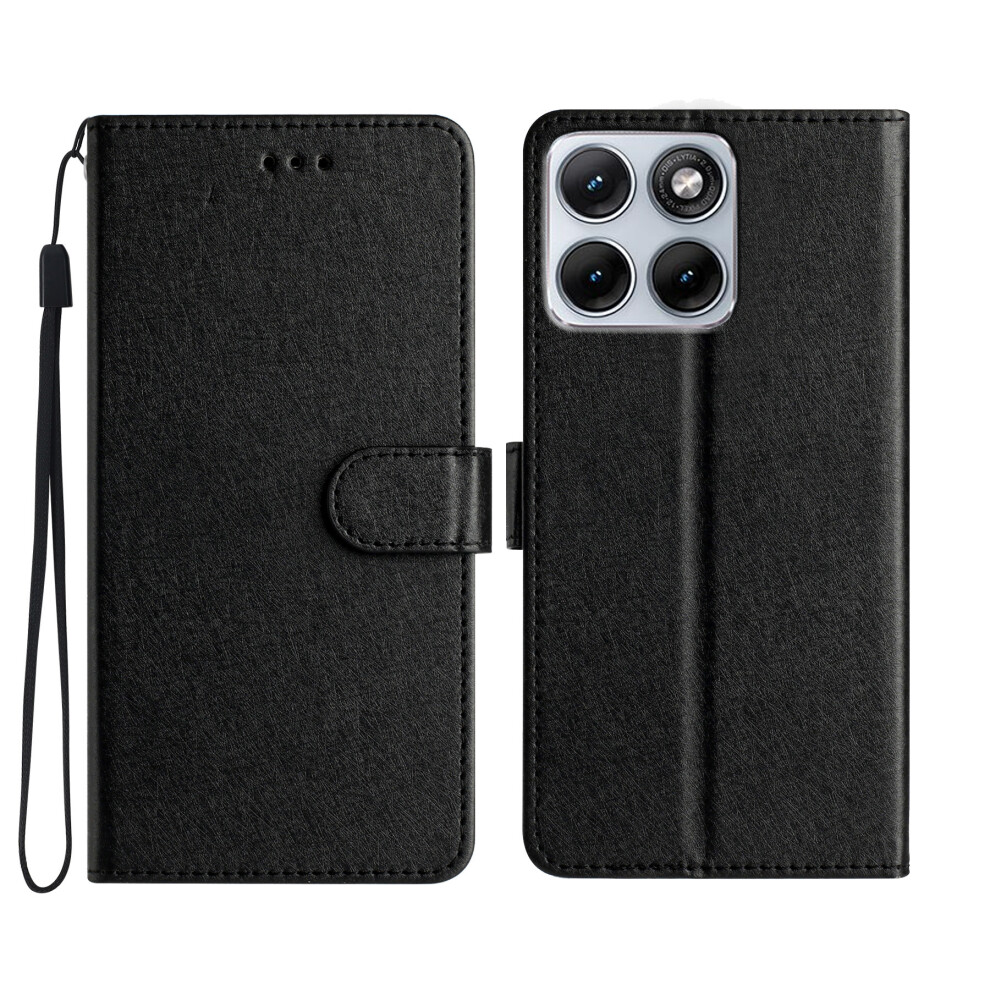 (Black) Phone Cover For Motorola Edge 70 Fusion+ 5G / Edge 70 Fusion 5G Wallet Case Leather Folio Phone Cove Black 6914294902749
