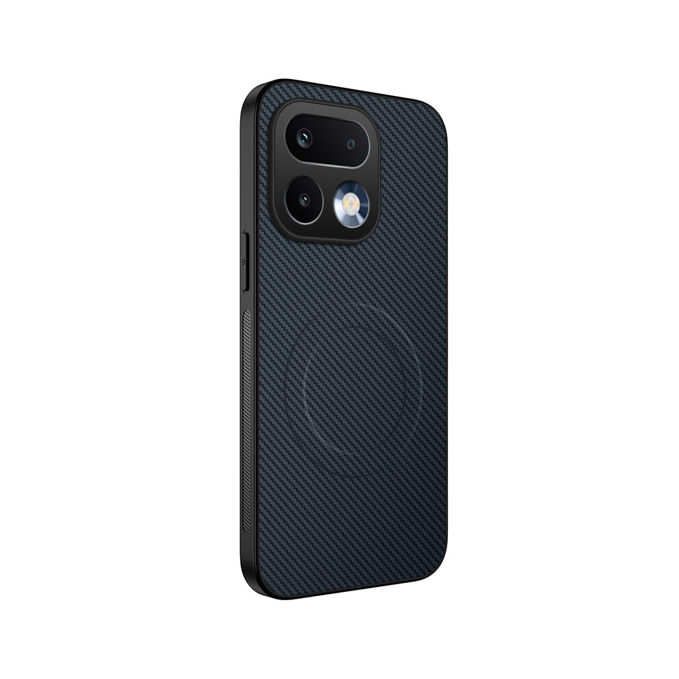 (Sapphire) Phone Cover For Realme 16 Pro+ 5G Tq Series Magnetic Case Carbon Fiber Texture Pc Tpu Phone Cover Blue 6914294513365