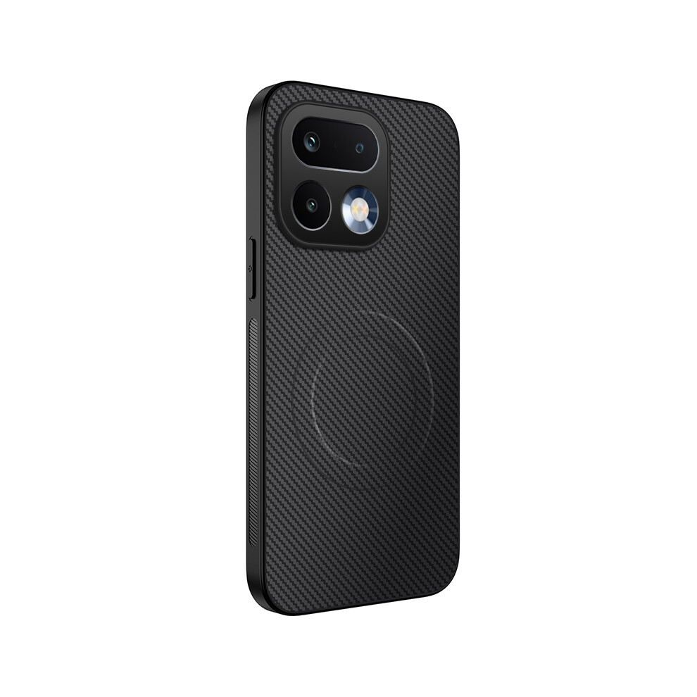 (Black) Phone Cover For Realme 16 Pro 5G Tq Series Magnetic Case Carbon Fiber Texture Pc Tpu Phone Cover Black 6914298101414