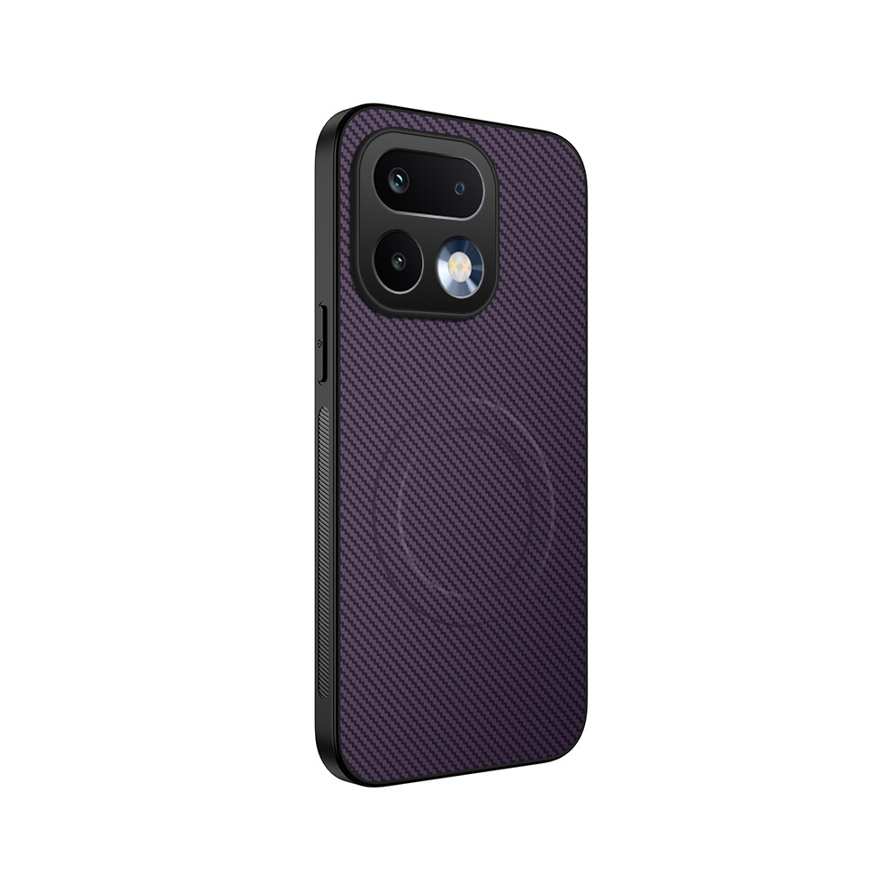 (Purple) Phone Cover For Realme 16 Pro 5G Tq Series Magnetic Case Carbon Fiber Texture Pc Tpu Phone Cover Purple 6914298043059