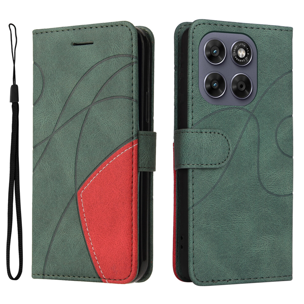 (Green) Phone Cover For Motorola Moto G67 5G / Motorola Moto G77 5G Leather Phone Case Stand Wallet With Bi- Green 6914298243114