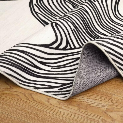 2x6ft Μοντέρνο Χαλί με Αφηρημένες Ρίγες 1
