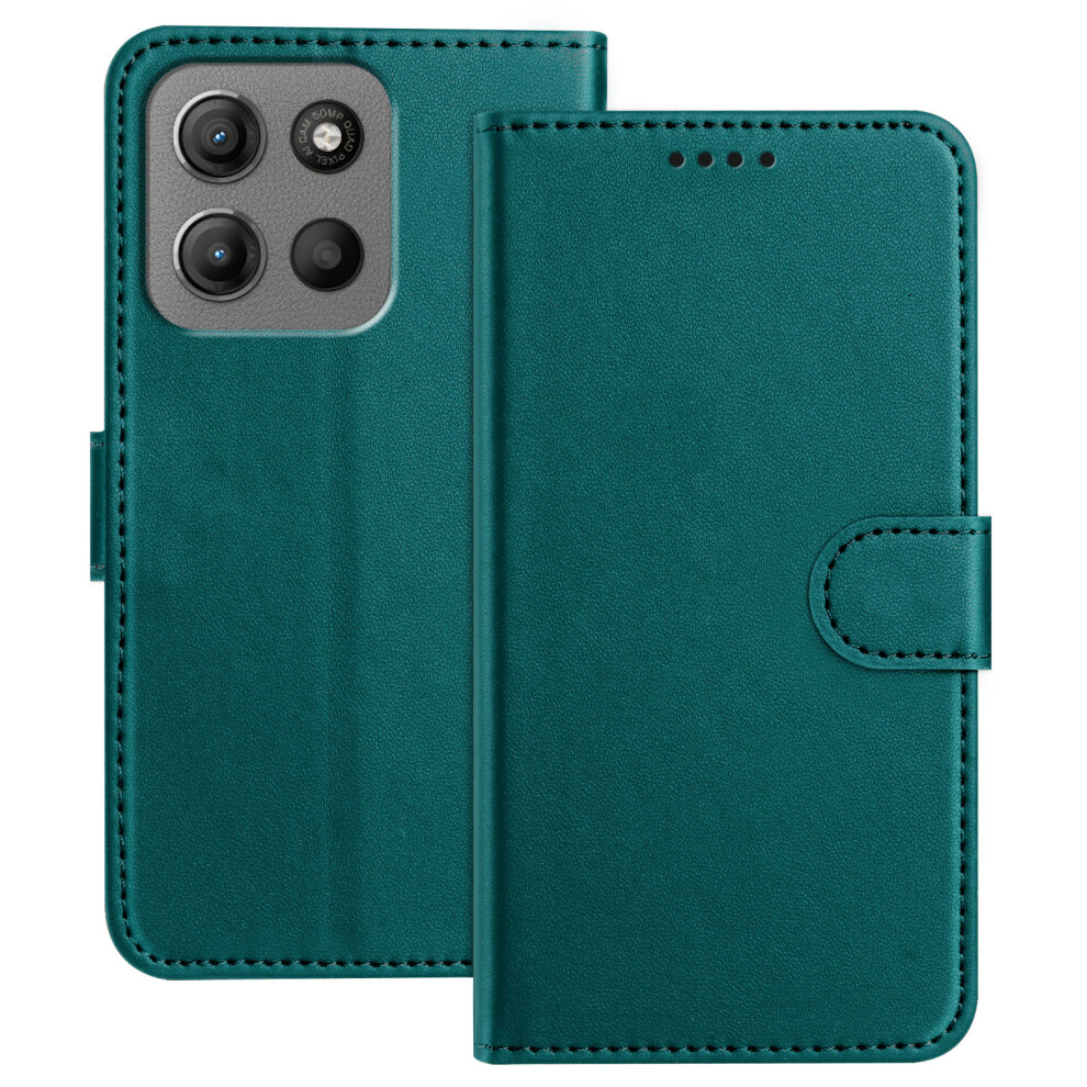 (Green) Phone Cover For Motorola Moto G17 Power 4G / G17 4G / G15 4G / G15 Power 4G Leather Case Wallet Stan Green 6914293543813
