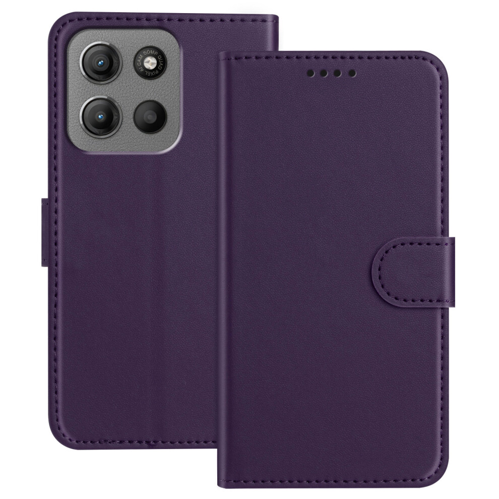 (Purple) Phone Cover For Motorola Moto G17 Power 4G / G17 4G / G15 4G / G15 Power 4G Leather Case Wallet Stan Purple 6914295495660