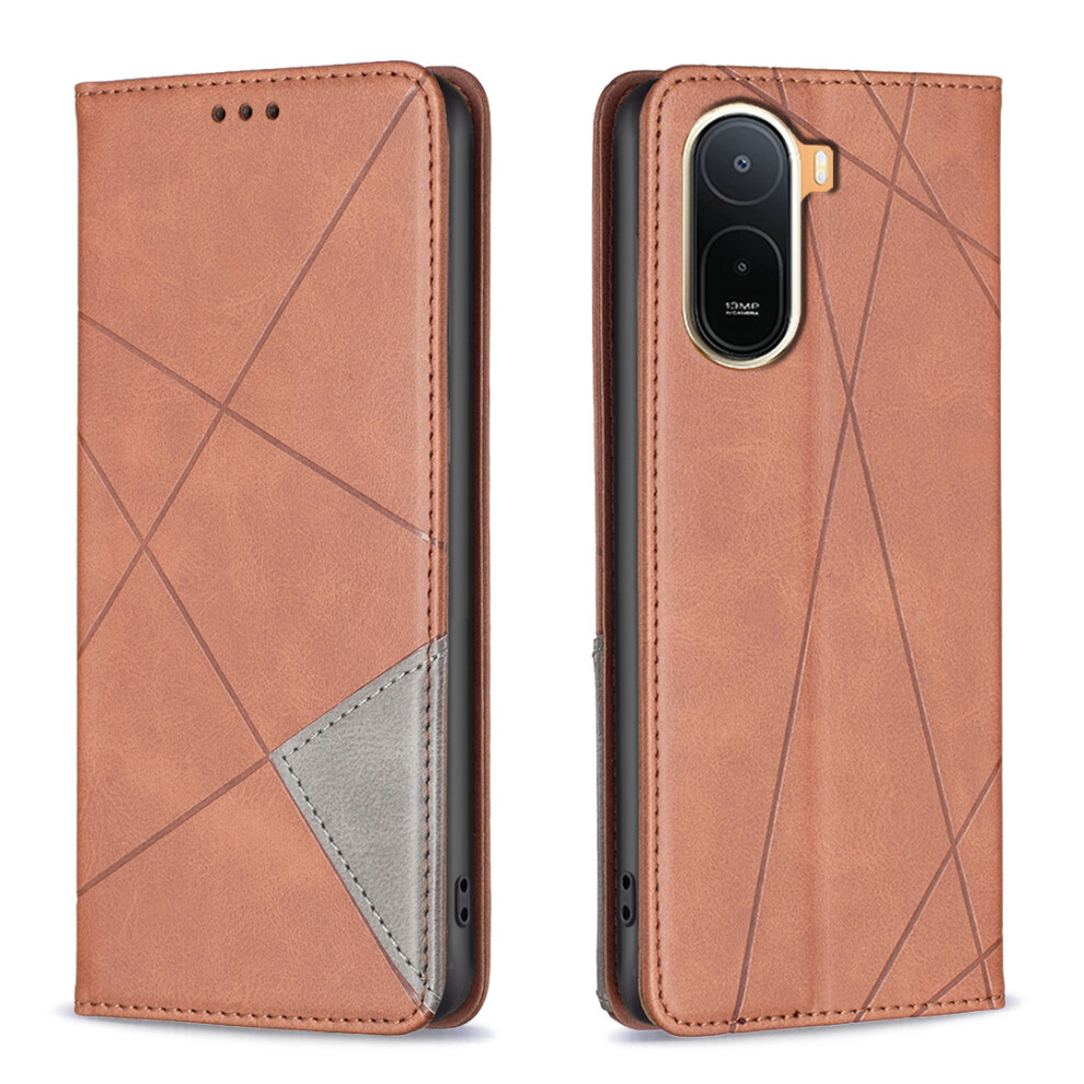 (Brown) Phone Cover For Xiaomi Redmi A7 Pro 4G (171.56Mm) Case Card Slots Geometry Imprint Leather Phone Cov Brown 6914295506854