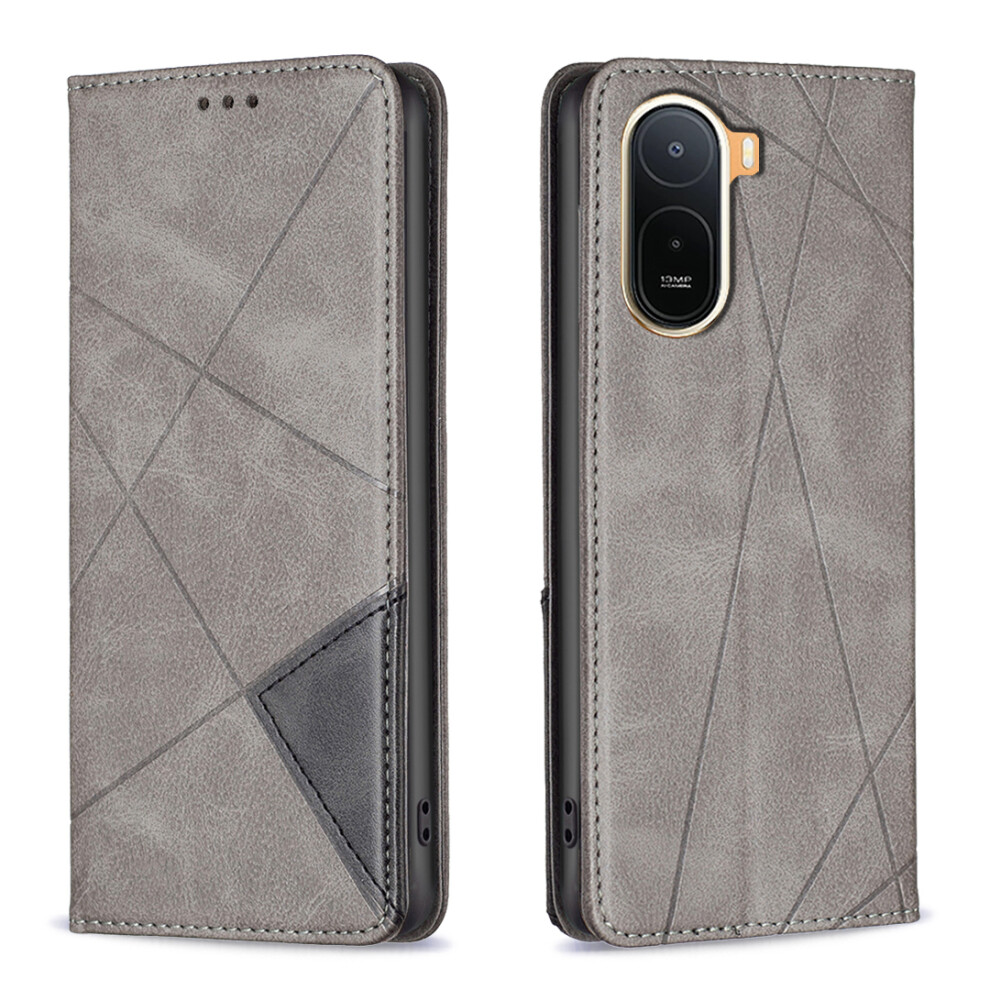 (Grey) Phone Cover For Xiaomi Redmi A7 Pro 4G (171.56Mm) Case Card Slots Geometry Imprint Leather Phone Cov Grey 6914299472483