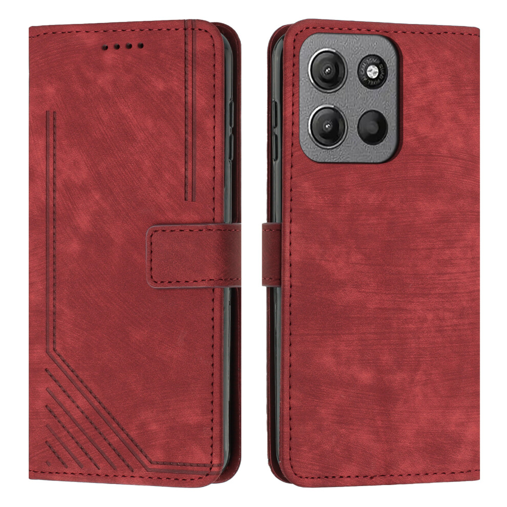 (Red) Phone Cover For Motorola Moto G17 Power 4G / G17 4G / G15 4G / G15 Power 4G Stand Case Imprinted Lin Red 6914296761375