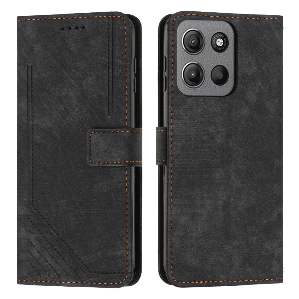 (Black) Phone Cover For Motorola Moto G17 Power 4G / G17 4G / G15 4G / G15 Power 4G Stand Case Imprinted Lin Black 6914299821731