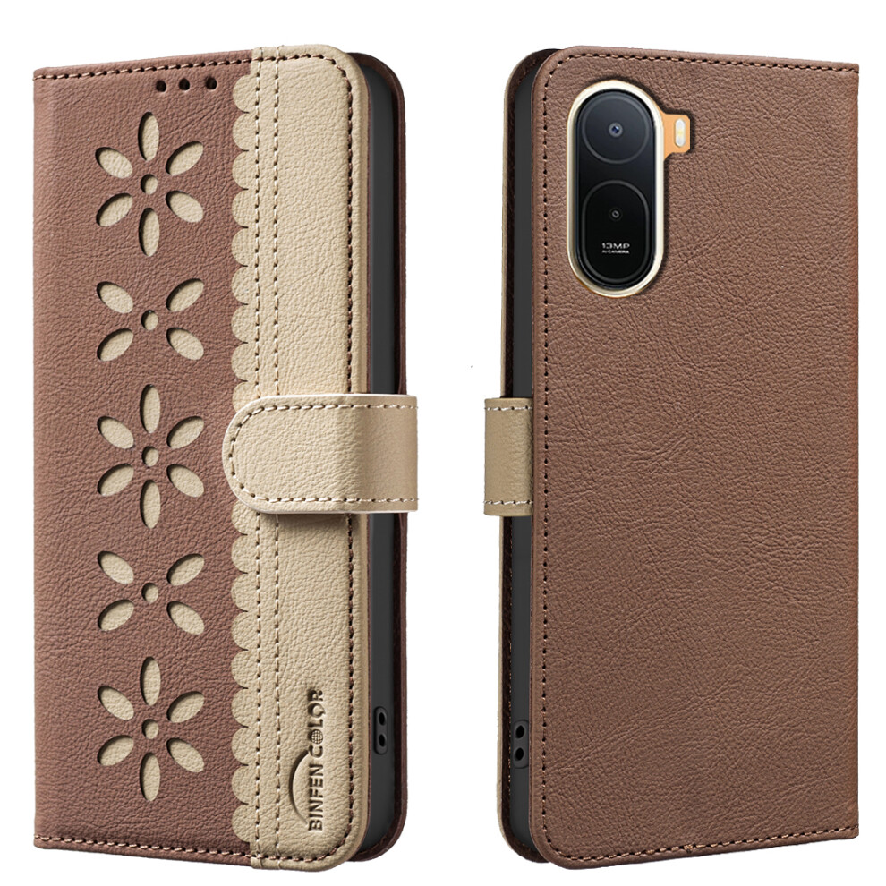 (Brown) Phone Cover For Xiaomi Redmi A7 Pro 4G (171.56Mm) Bf36 Leather Case Floral Pattern Phone Cover Rfid Brown 6914299269632