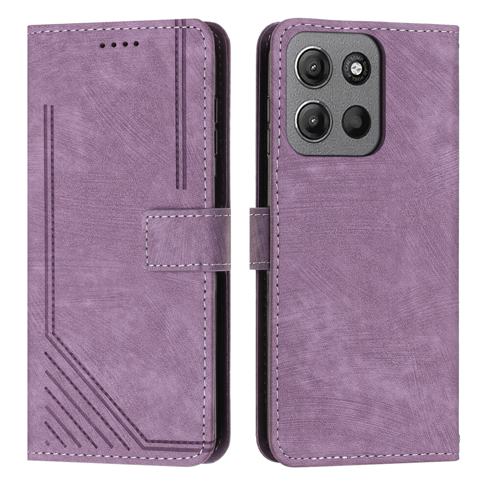 (Purple) Phone Cover For Motorola Moto G17 Power 4G / G17 4G / G15 4G / G15 Power 4G Stand Case Imprinted Lin Purple 6914298128060