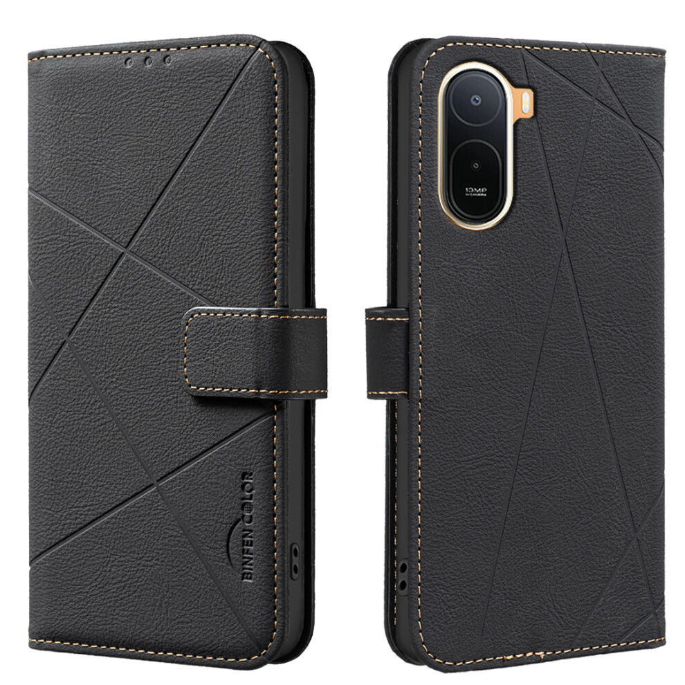 (Black) Phone Cover For Xiaomi Redmi A7 Pro 4G (171.56Mm) Bf35 Case Geometry Imprinted Leather Phone Cover R Black 6914293575104