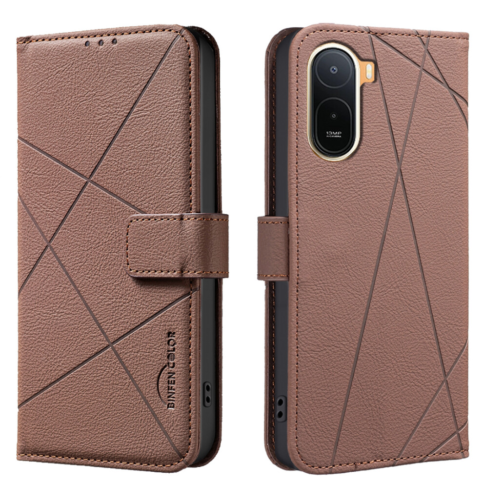 (Brown) Phone Cover For Xiaomi Redmi A7 Pro 4G (171.56Mm) Bf35 Case Geometry Imprinted Leather Phone Cover R Brown 6914295741941