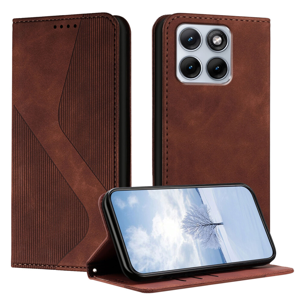 (Brown) Phone Cover For Motorola Edge 70 Fusion+ 5G / Edge 70 Fusion 5G Phone Cover Skin-Touch Feel Leather Brown 6914295678681