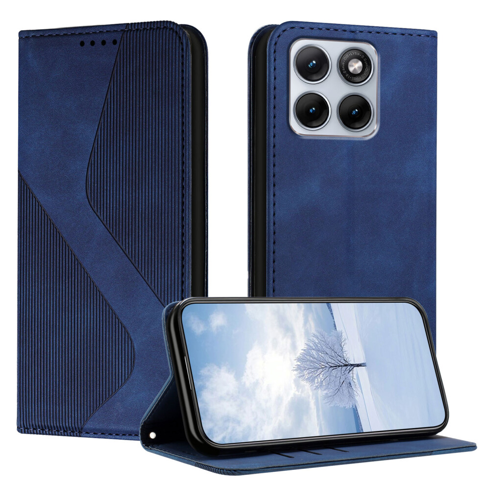 (Blue) Phone Cover For Motorola Edge 70 Fusion+ 5G / Edge 70 Fusion 5G Phone Cover Skin-Touch Feel Leather Blue 6914299621645