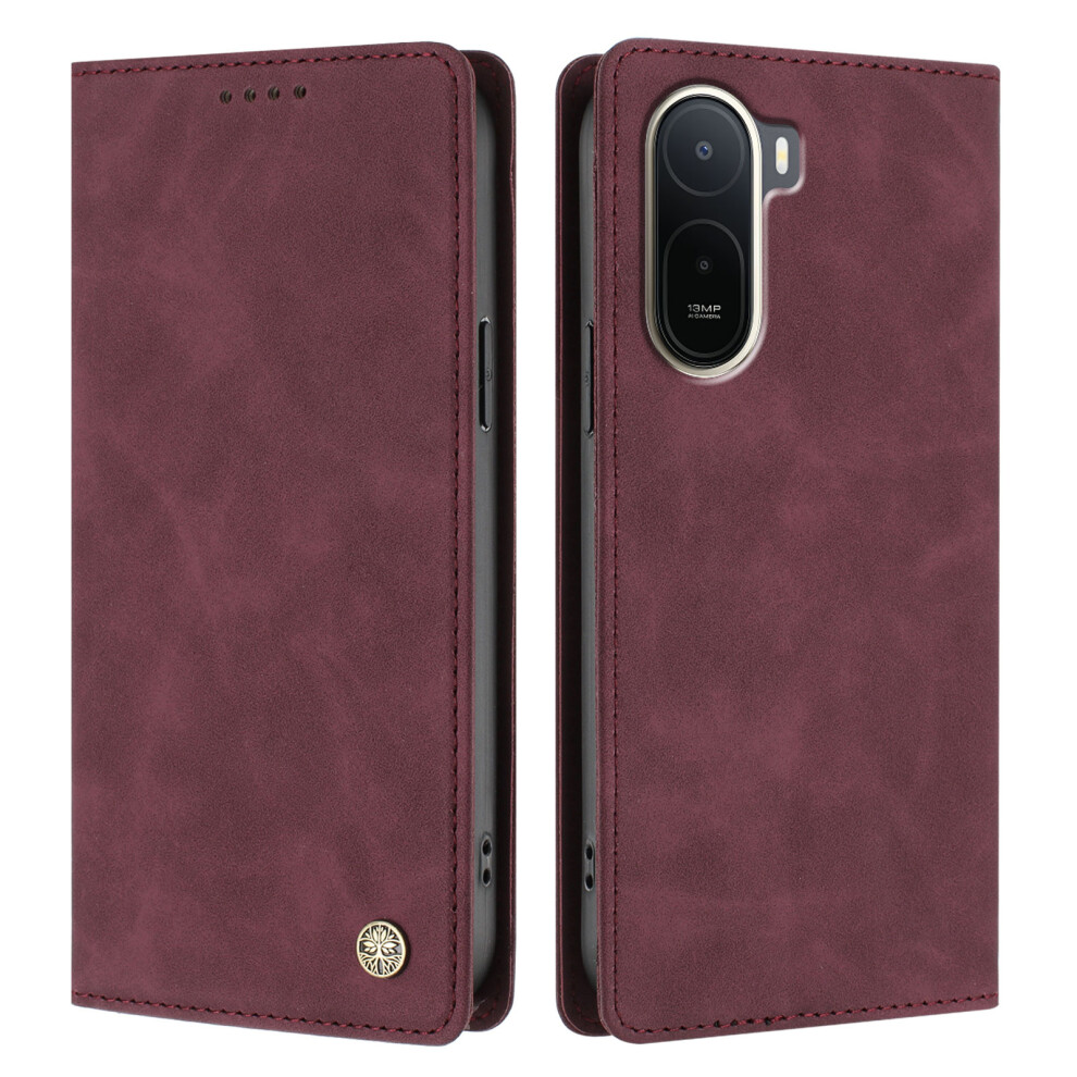 (Wine ) Phone Cover For Xiaomi Mi A7 Pro 4G (171.56Mm) Case Hx Rfid Blocking Wallet Stand Leather Flip Ph Red 6914297343068