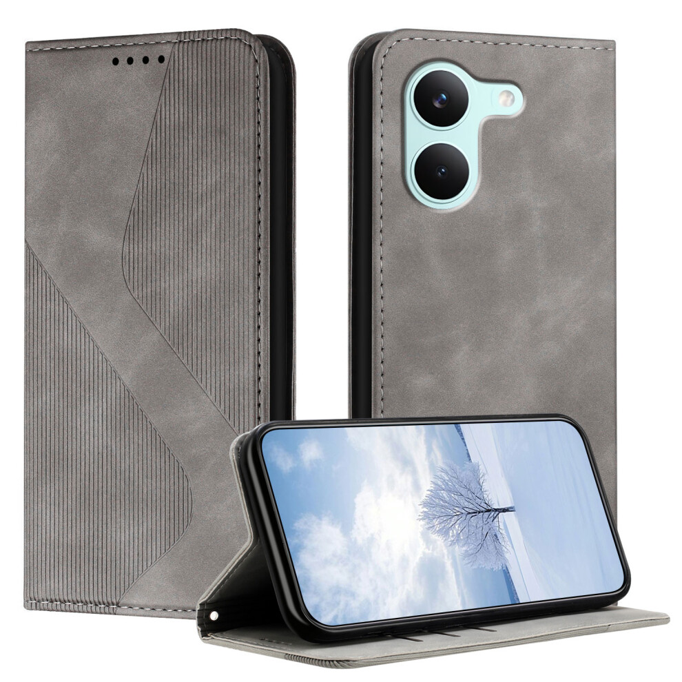 (Grey) Phone Cover For Xiaomi Redmi Turbo 5 5G / Xiaomi Poco X8 Pro 5G Phone Cover Skin-Touch Feel Leather Grey 6914299280378