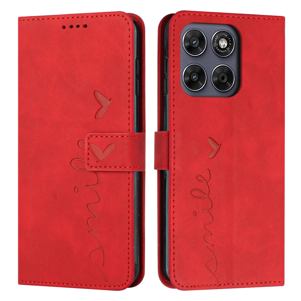 (Red) Phone Cover For Motorola Moto G77 5G / Motorola Moto G67 5G Stand Case Pu Leather Phone Cover Imprin Red 6914295169974
