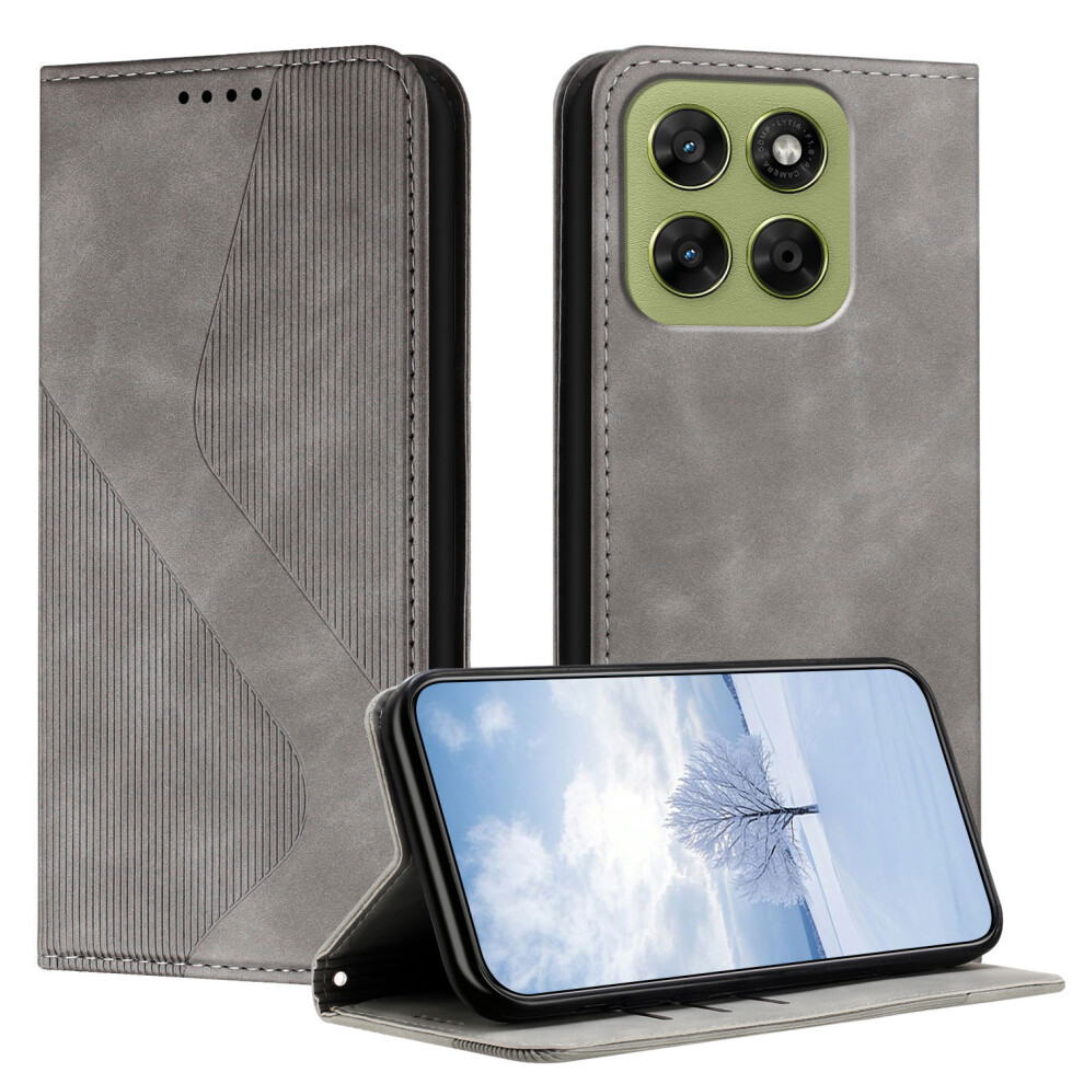 (Grey) Phone Cover For Motorola Moto G87 5G / G67 5G / G77 5G Phone Cover Skin-Touch Feel Leather Wallet Ca Grey 6914297201368