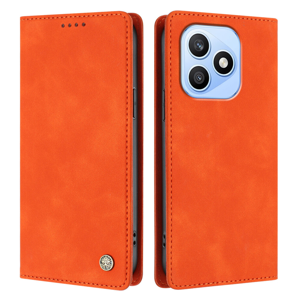 (Orange) Phone Cover For Honor X8d 4G Case Hx Rfid Blocking Wallet Stand Leather Flip Phone Cover Orange 6914290815630