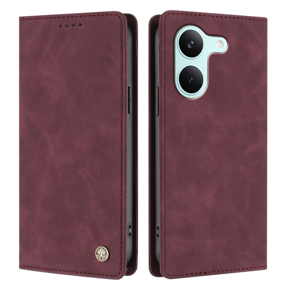 (Wine ) Phone Cover For Xiaomi Mi Turbo 5 5G / Xiaomi Poco X8 Pro 5G Case Hx Rfid Blocking Wallet Stand L Red 6914297574714