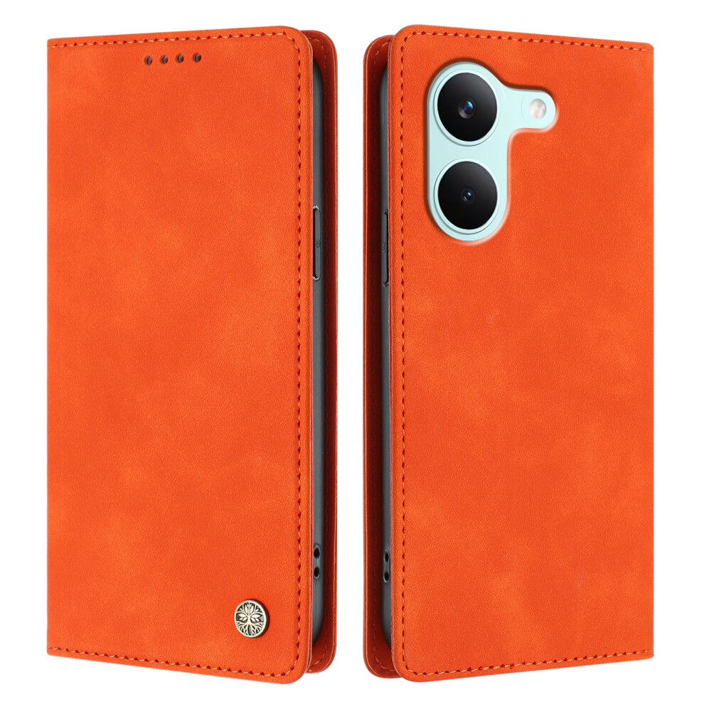 (Orange) Phone Cover For Xiaomi Redmi Turbo 5 5G / Xiaomi Poco X8 Pro 5G Case Hx Rfid Blocking Wallet Stand L Orange 6914296455427
