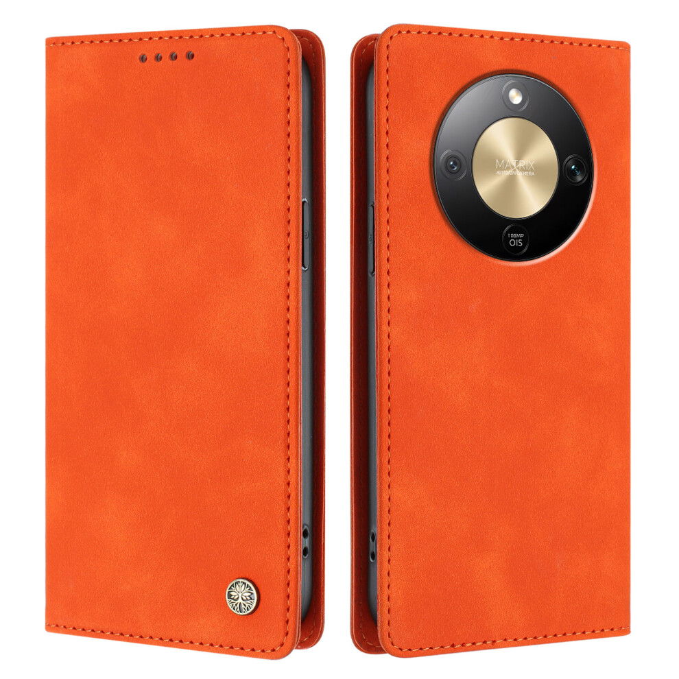 (Orange) Phone Cover For Honor X70 5G / Honor Magic8 Lite 5G / Honor X9d 5G Case Hx Rfid Blocking Wallet Stan Orange 6914290104734
