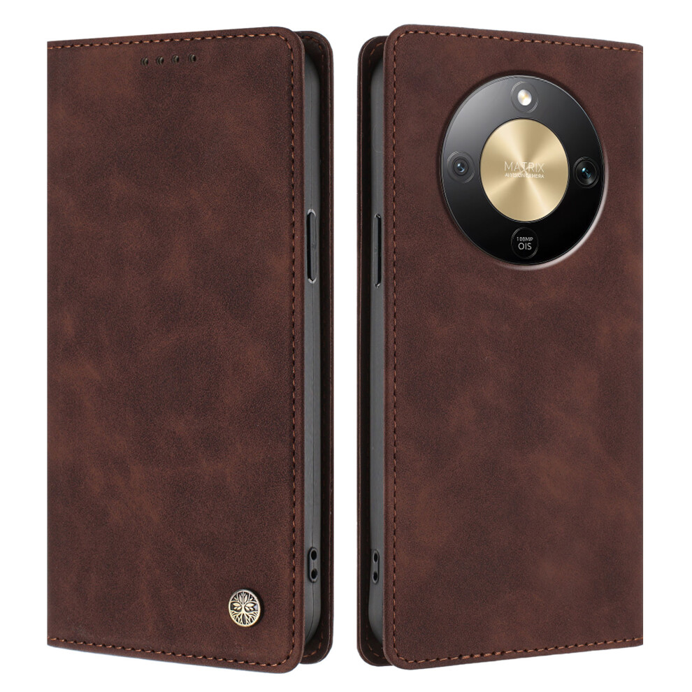 (Brown) Phone Cover For Honor X70 5G / Honor Magic8 Lite 5G / Honor X9d 5G Case Hx Rfid Blocking Wallet Stan Brown 6914291949112