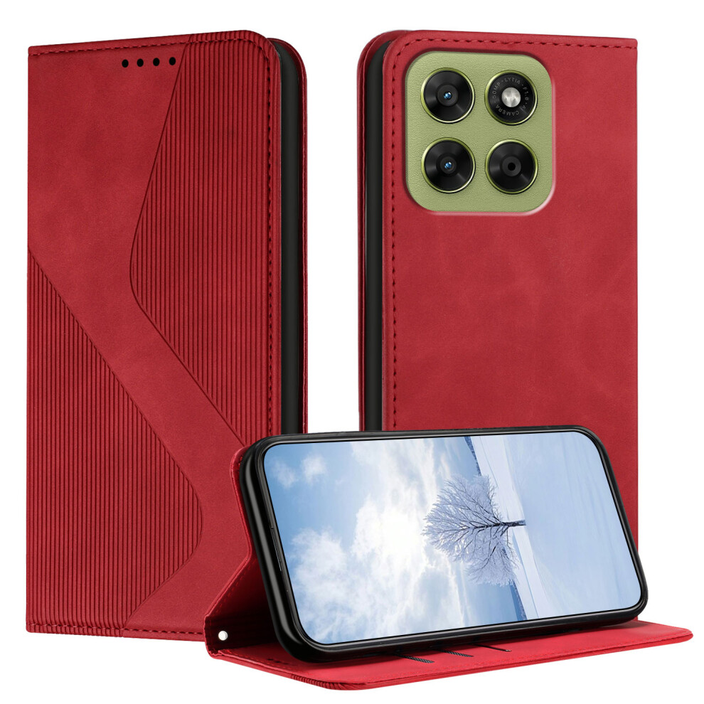 (Red) Phone Cover For Motorola Moto G87 5G / G67 5G / G77 5G Phone Cover Skin-Touch Feel Leather Wallet Ca Red 6914299153207