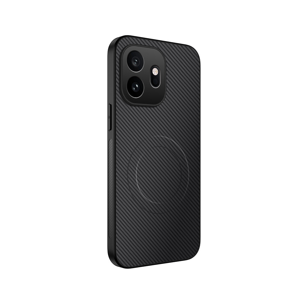 (Black) Phone Cover For Oneplus 15T 5G Tq Series Magnetic Case Carbon Fiber Texture Pc Tpu Phone Cover Black 6914294654396